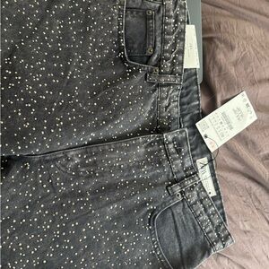 Zara Dark Gray Studded Women's Jeans